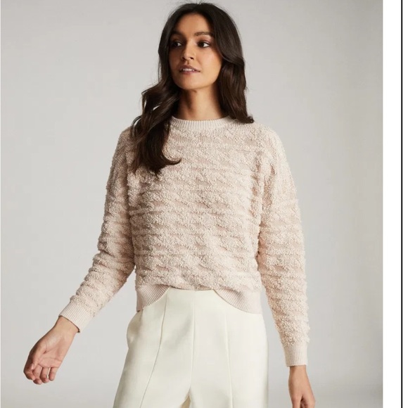 Reiss Sweaters - Reiss - Otto Textured Cream Sweater/Jumper